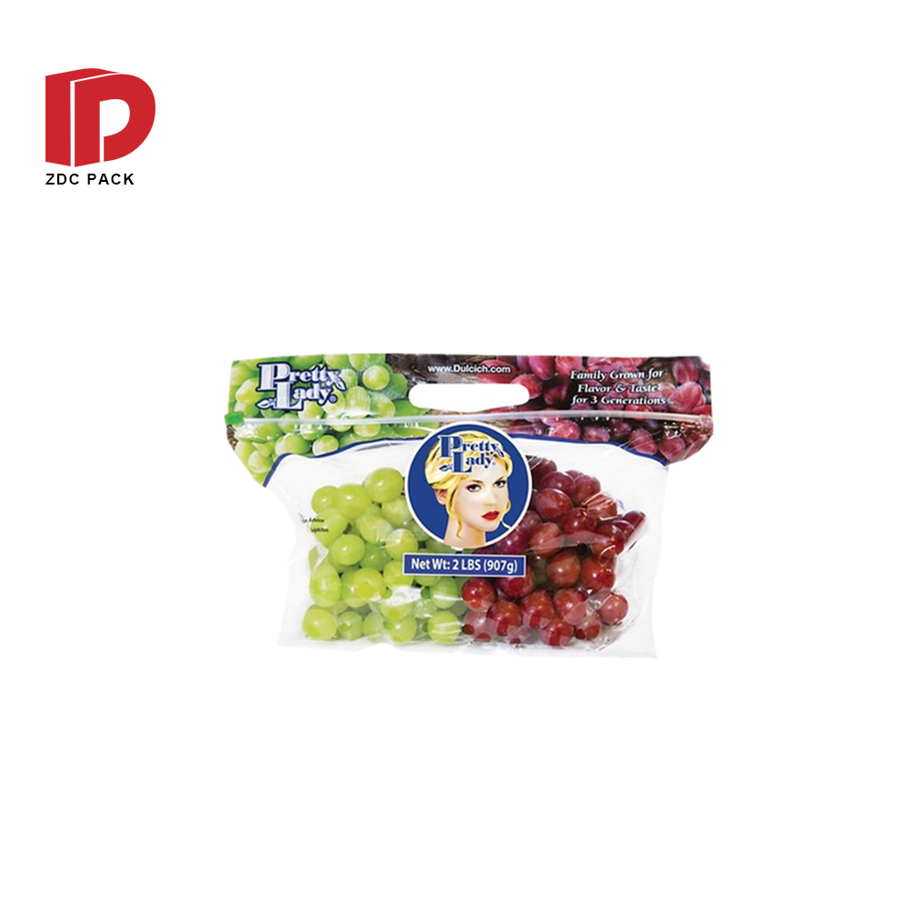 Vent plastic bag with handle and zipper Packaging Bags Plastic Clear Poly Bags Fruits and Vegetables Vent Bag