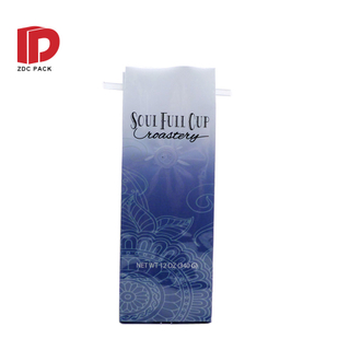 Plastic bag with sealing clips zipper bag flat bottom stand pouch zipper bag for coffee