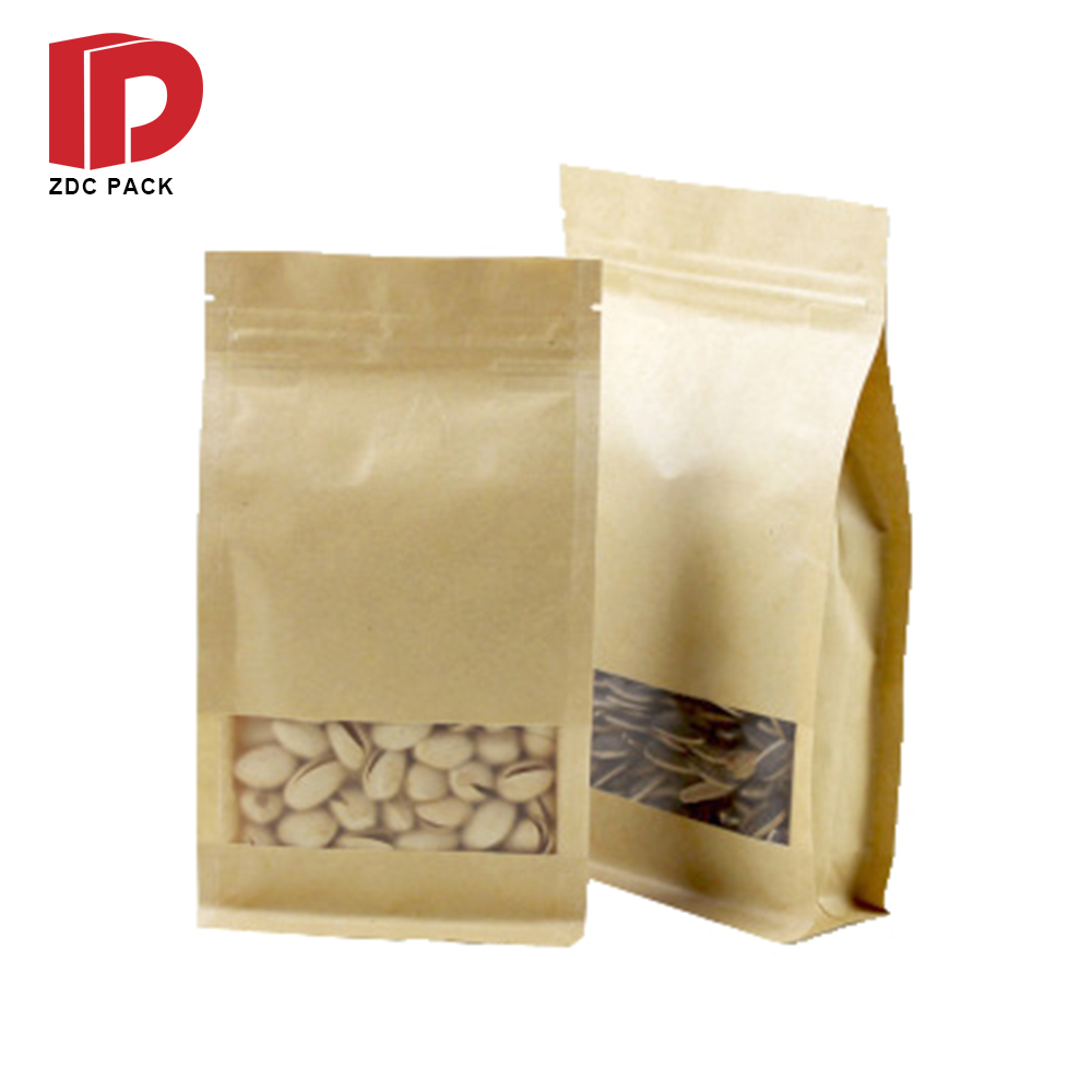 Nut food packaging bag optimal bag Vacuum Transparent kraft paper bag with three side